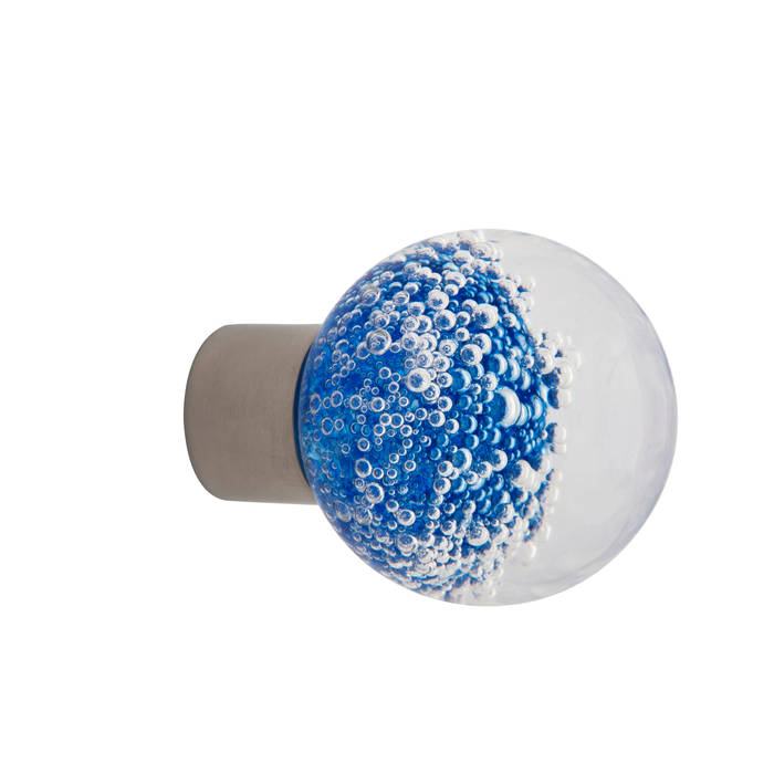 Bouton de meuble Microbulles sphérique bleu Les Verreries de Bréhat Maisons modernes Verre Accessoires & décoration