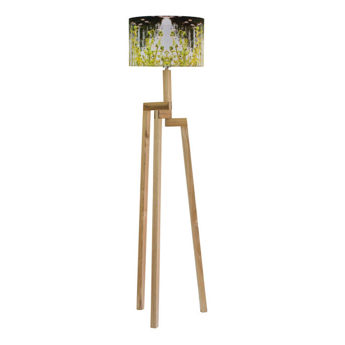 Handmade Fern Lampshade and Rubberwood Floor Lamp, For All We Know For All We Know Modern living room Lighting