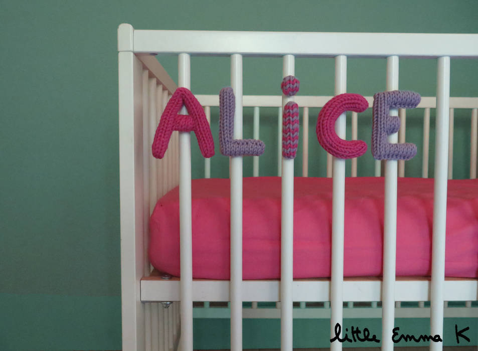 Knitname- Lettre en tricot pour berceau, Little Emma K Little Emma K Nursery/kid’s room Beds & cribs