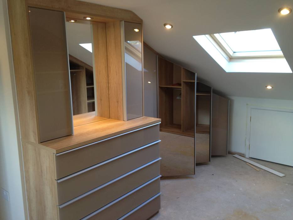 Loft Fitted Wardrobes With Glass And Mirror Doors Modern Style
