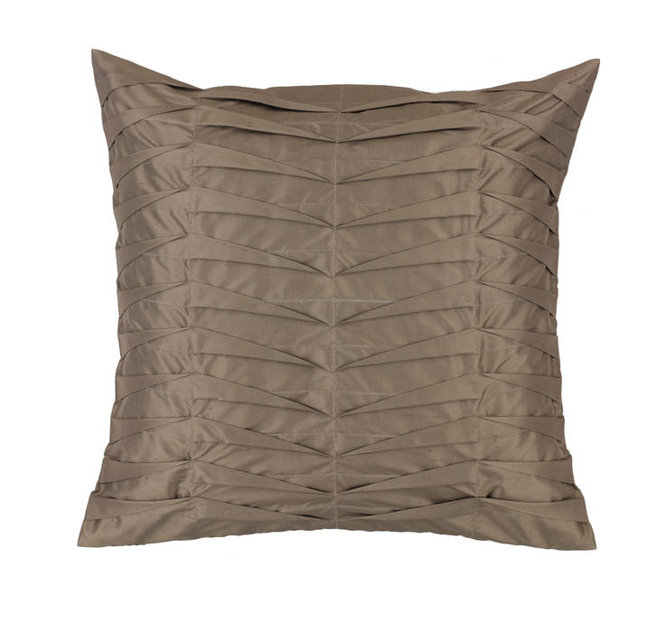Hand Pleated Charcoal Silk Cushion Le Cocon Asian style living room Accessories & decoration