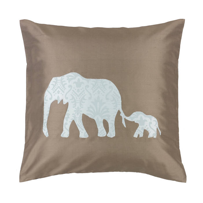 Elephant Duo Handmade Silk Cushion Le Cocon Asian style living room Accessories & decoration