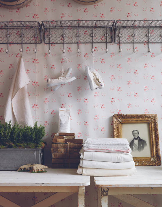 Catherine Rose Pink Wallpaper by Cabbages & Roses