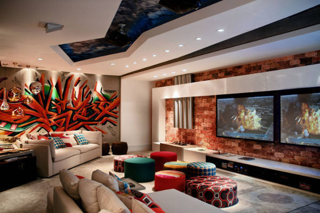 Home Theather CASACOR, Arte do Rizo Arte do Rizo Asian style media room