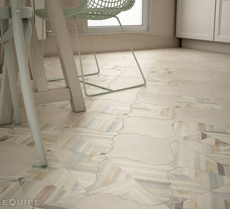 Curvytile Factory Cream , Deco Euphoria 26,5x26,5 homify Casas de estilo mediterráneo arabesque,patchwork,indoor,outdoor,geometric tile,wall,floor,porcelain tile,ceramic tile,design,kitchen,bath,bathroom,home,house