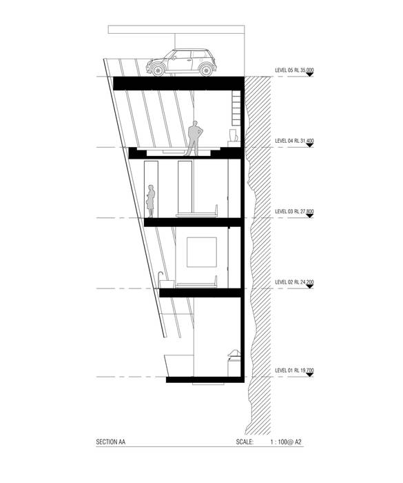 Cliff House by Modscape Concept cross section Modscape Holdings Pty Ltd