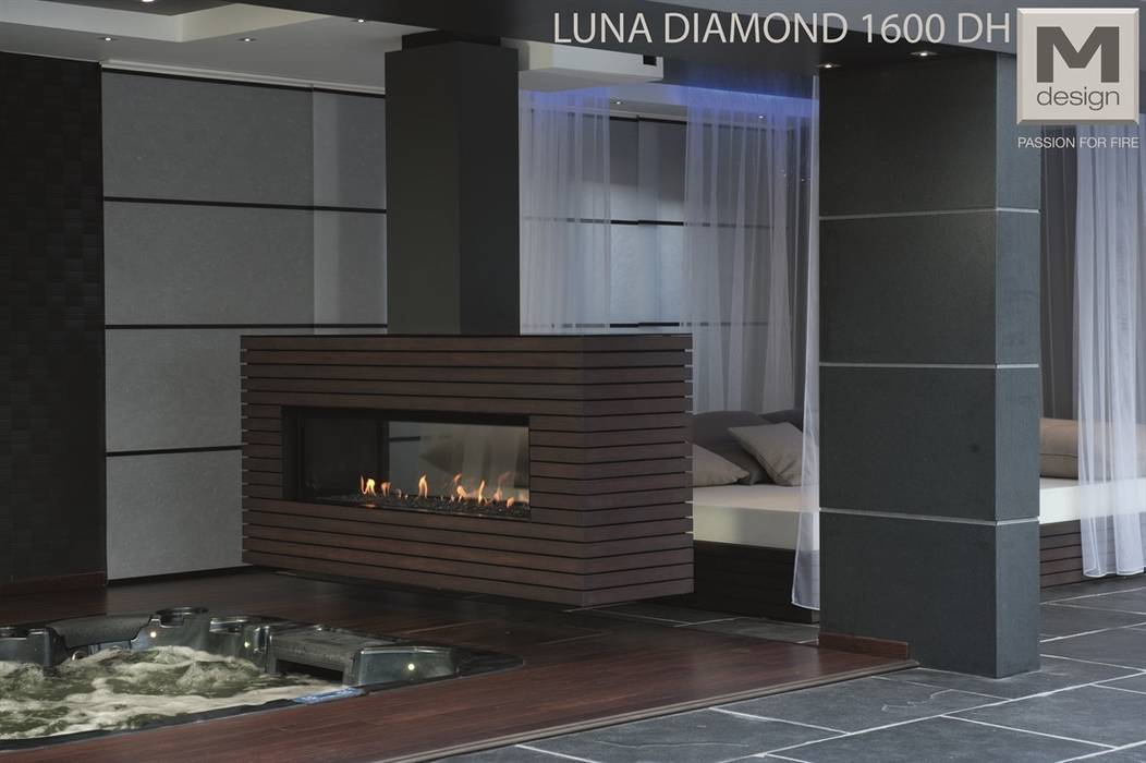 LUNA DIAMOND 1600 DH M-design Deutschland GmbH Minimalistische Wohnzimmer Kamin und Zubehör