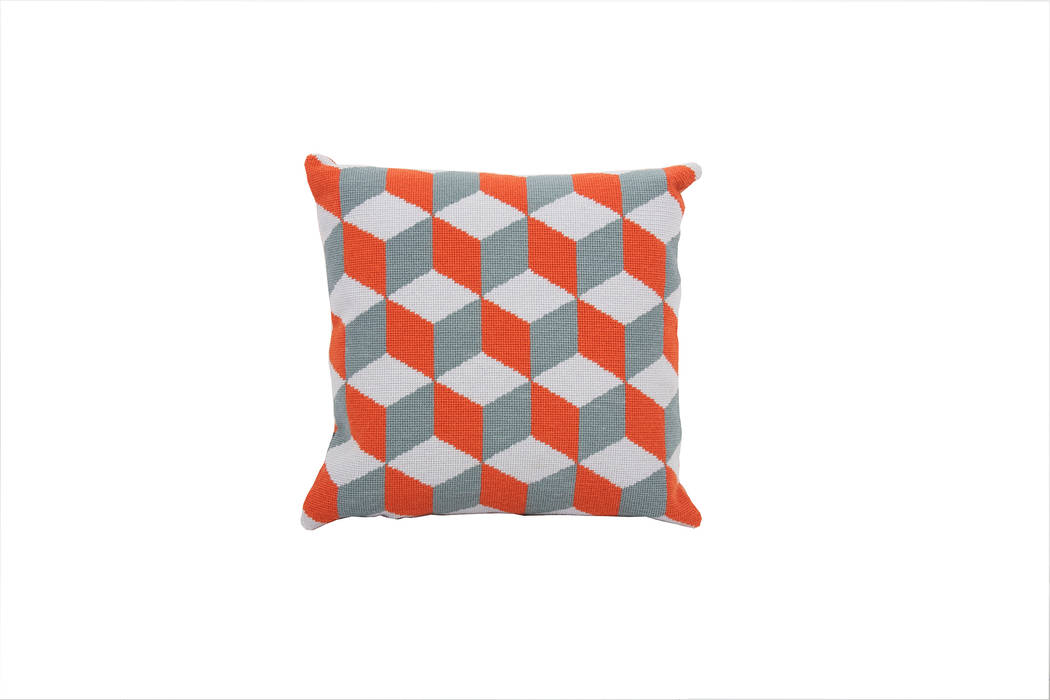 Pentreath & Hall Falling Cubes - Orange and Grey Fine Cell Work Modern living room Accessories & decoration
