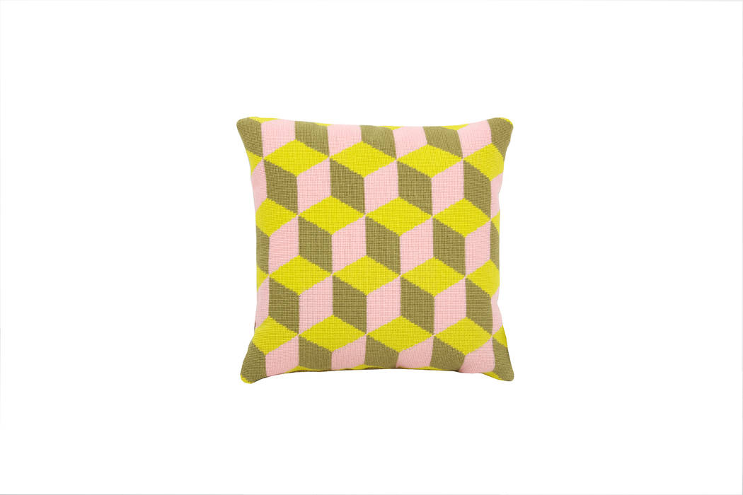 Pentreath & Hall Falling Cubes - Pink and Yellow Fine Cell Work Modern living room Accessories & decoration