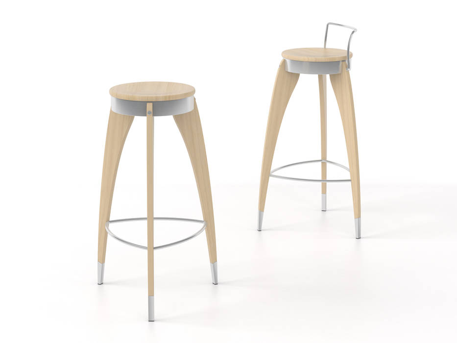 Lucky, tabouret de bar, Atelier Gildas Atelier Gildas Cocinas de estilo moderno Mesas y sillas