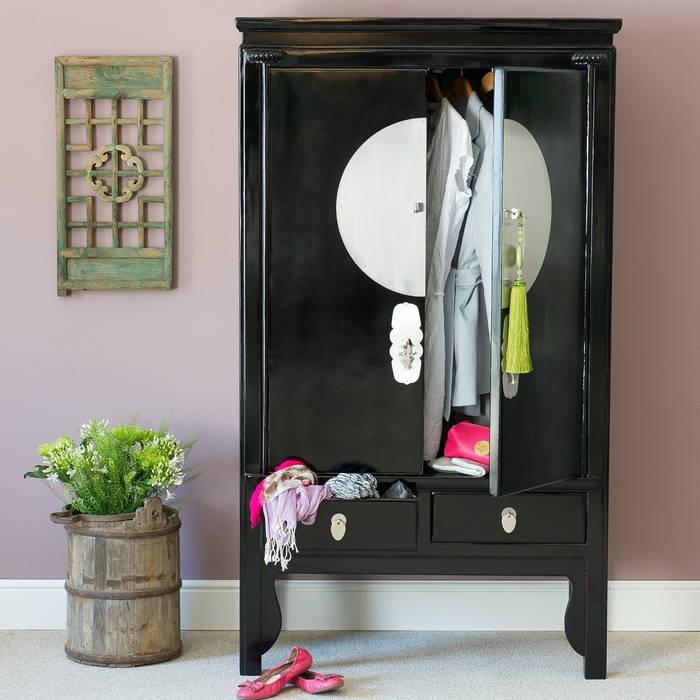 Black Lacquer Wedding Cabinet Orchid Espaços