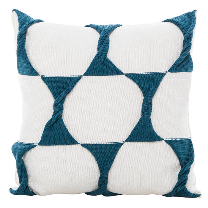 Twist Cushion - Cream / Teal From Brighton With Love Modern style bedroom Textiles
