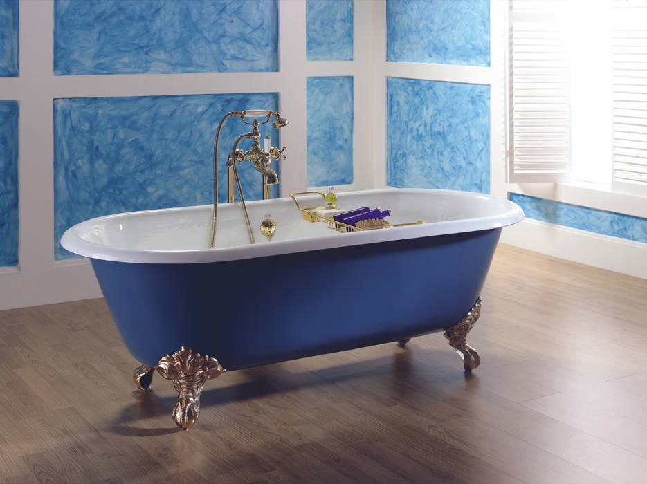 vasca in ghisa Vintage bleu provence Bagno in stile classico Vasche & Docce