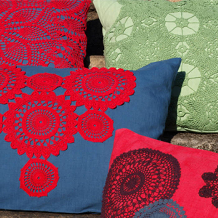 collection so fabric : le crochet, la p'tite fabrik la p'tite fabrik Moderne woonkamers Linnen Roze Accessoires & decoratie