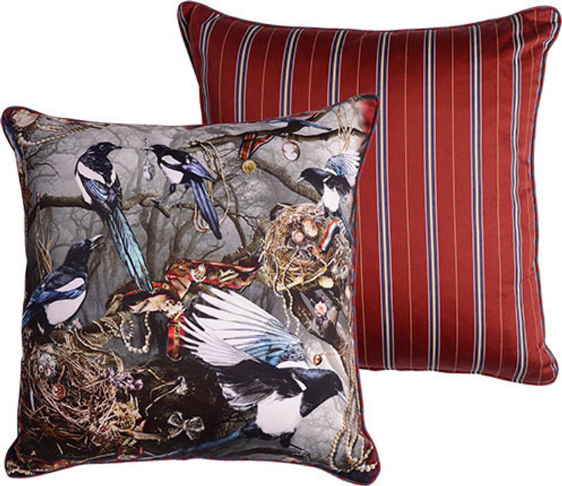 Magpie's Paradise cushion Emily Humphrey Design Eclectic style living room Accessories & decoration