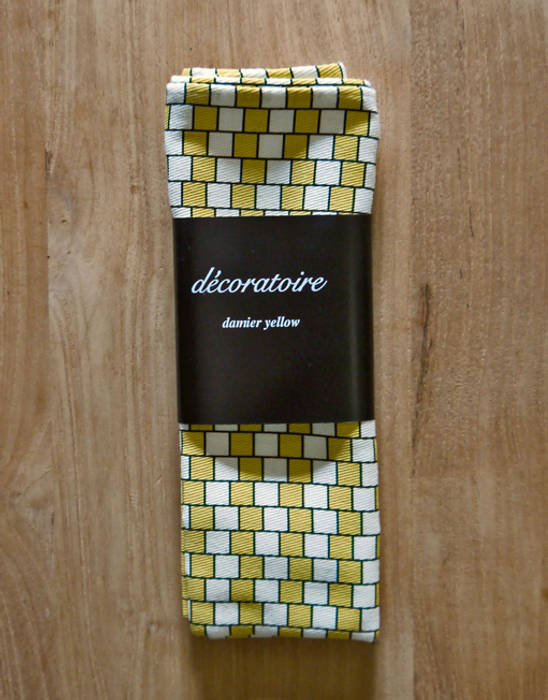 TORCHON / DISH TOWEL damier yellow, décoratoire décoratoire Dapur Klasik Accessories & textiles