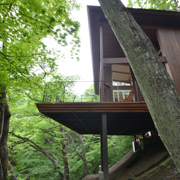 大きな栗の木の下の家, 鎌田建築設計室 鎌田建築設計室 ラスティックな 家