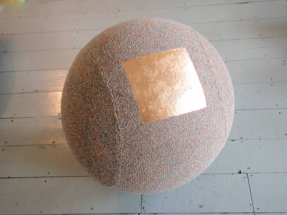 Copper foil on Tweed Seating sphere Mary Goodman Living room Accessories & decoration