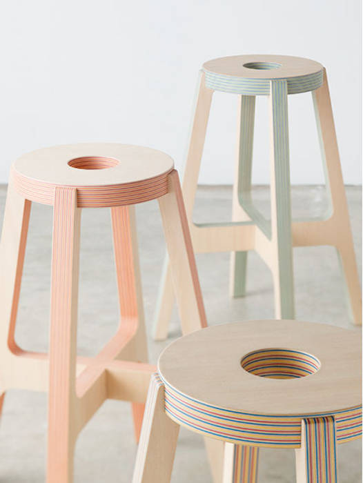 Paper-Wood STOOL, DRILL DESIGN Co., Ltd. DRILL DESIGN Co., Ltd. ミニマルな 家 家庭用品