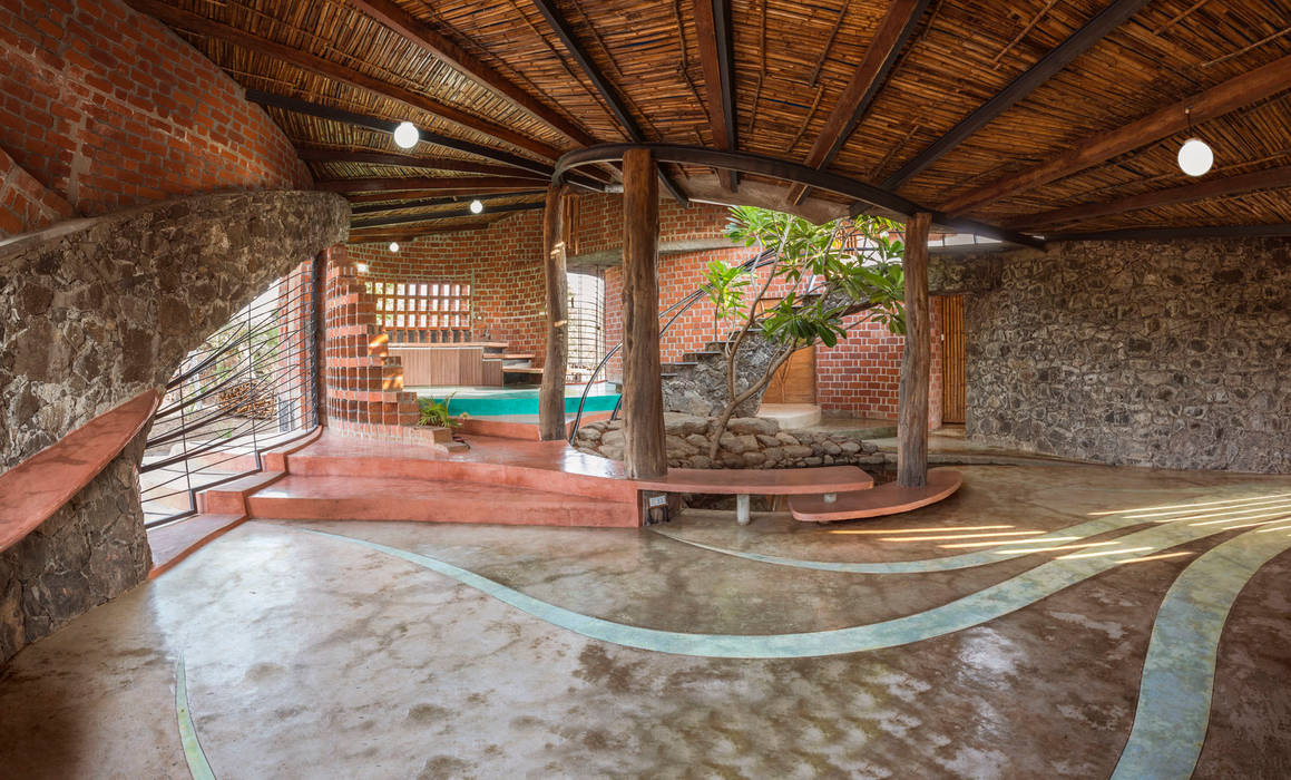 Brick House, Wada, iSTUDIO Architecture iSTUDIO Architecture Salas de estar tropicais