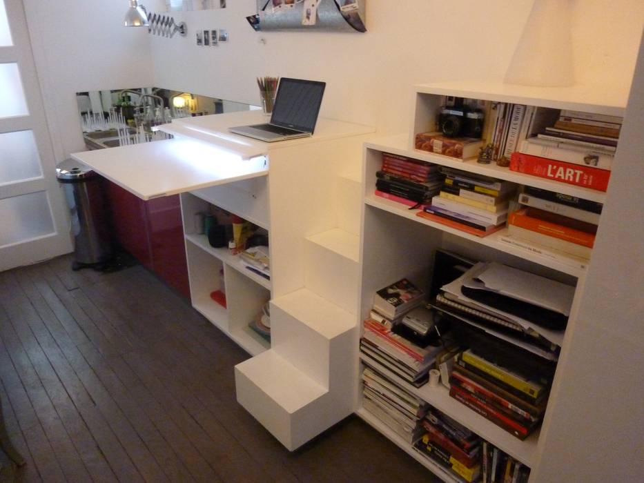 Studio de 14 m2 à Montmartre, Antinomik design Antinomik design Salon minimaliste