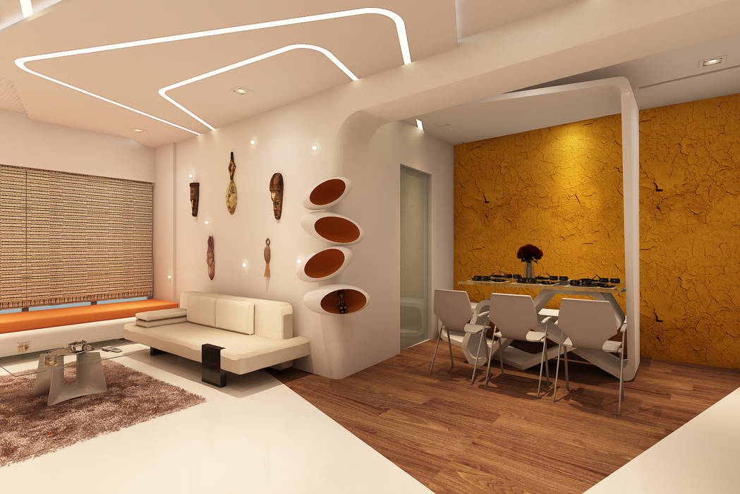 MR. ANCHAL'S RESIDENCE, NEX LVL DESIGNS PVT. LTD. NEX LVL DESIGNS PVT. LTD. Livings Iluminación