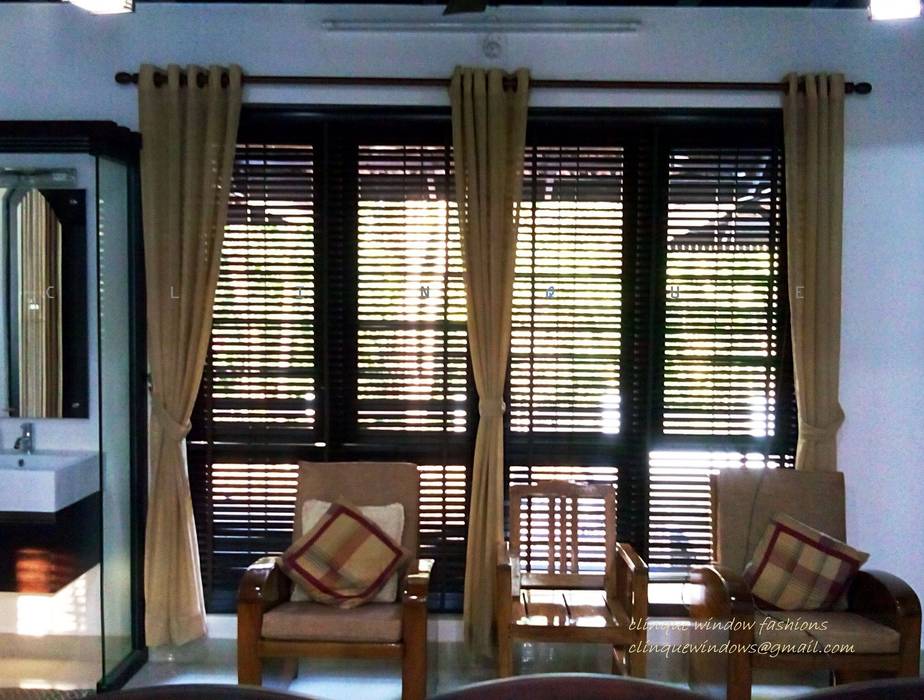 Wooden Blinds With Curtains, Clinque window blind systems Clinque window blind systems Puertas y ventanas de estilo asiático Persianas y estores
