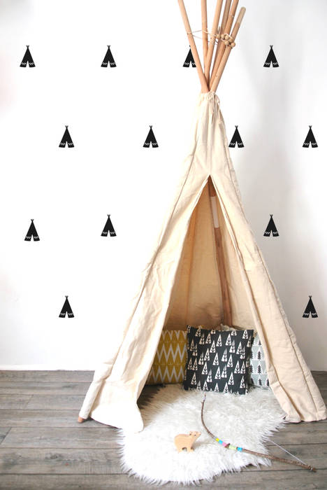 Stickers muraux tipis noir pöm Chambre d'enfant originale Accessoires & décorations