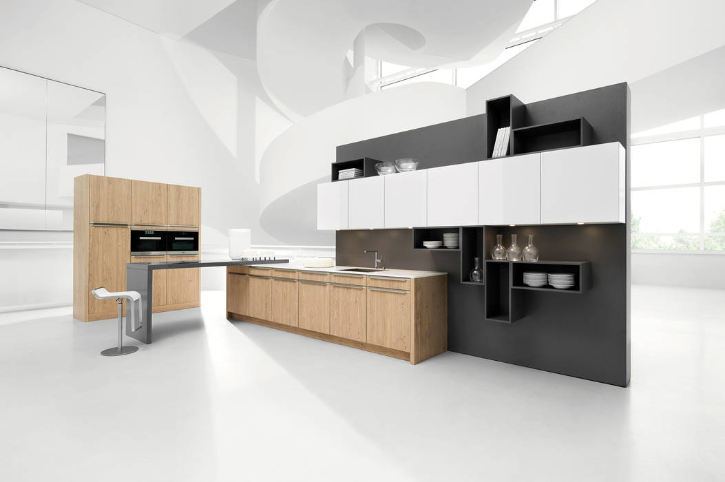 Mixing Styles can create extreme contrasts and bring a room to life fit Kitchens Cuisine moderne Placards & stockage