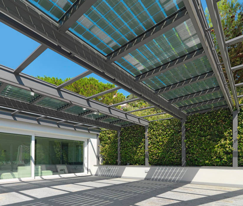 veranda FOTOVOLTAICA homify Balcone, Veranda & Terrazza in stile industriale