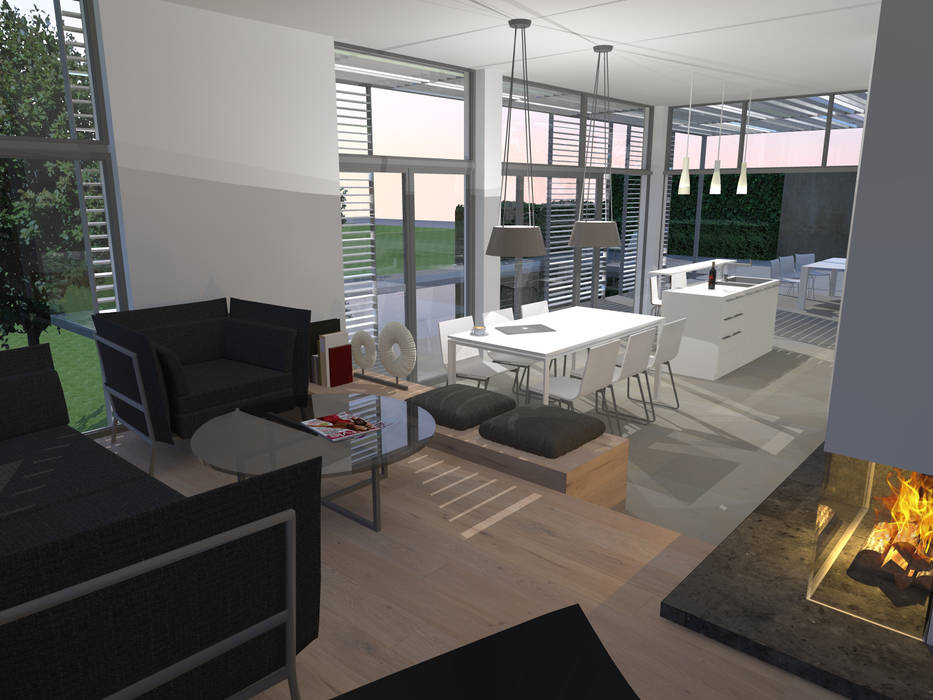 moderne innenarchitektur einfamilienhaus, haus am hang: moderne häuser von innenarchitektur | ina nimmrichter, Design ideen