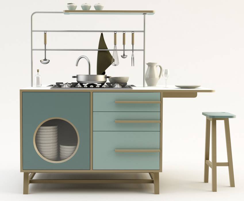 Happy Kitchen: Ogni cucina ha una sua vita, una sua evoluzione in quanto può essere trasformata , Design Mood Design Mood Cozinhas industriais Arrumação e despensas