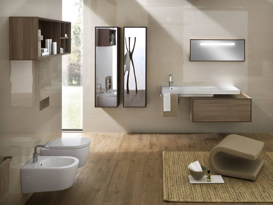 Sistema bagno Sliding Wood System Hatria Bagno Ripiani