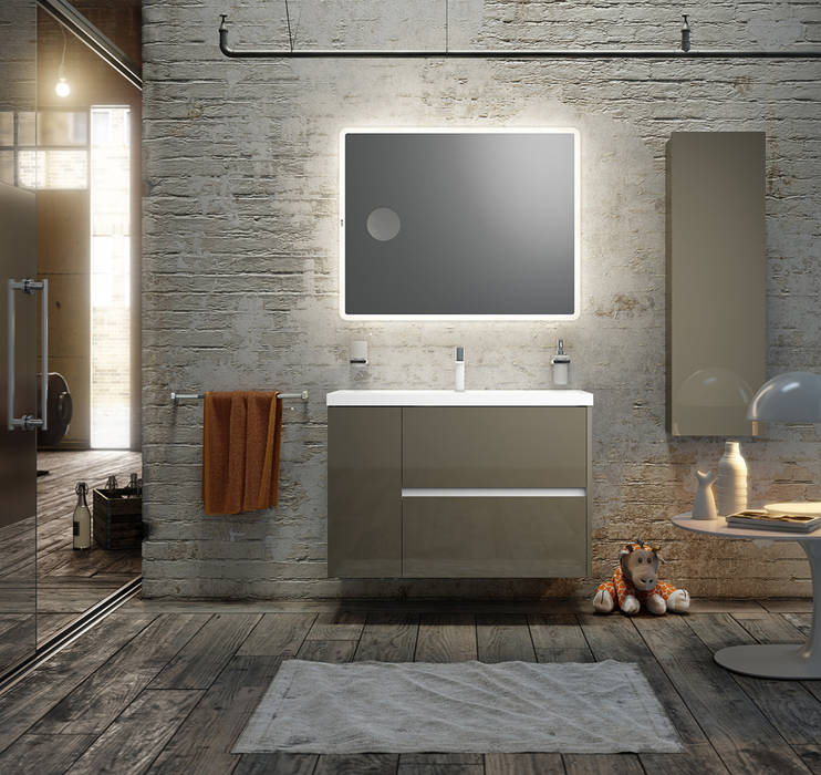 MUEBLE PARA BAÑO LÍNEA CODE, SONIA SONIA インダストリアルスタイルの お風呂 シンク