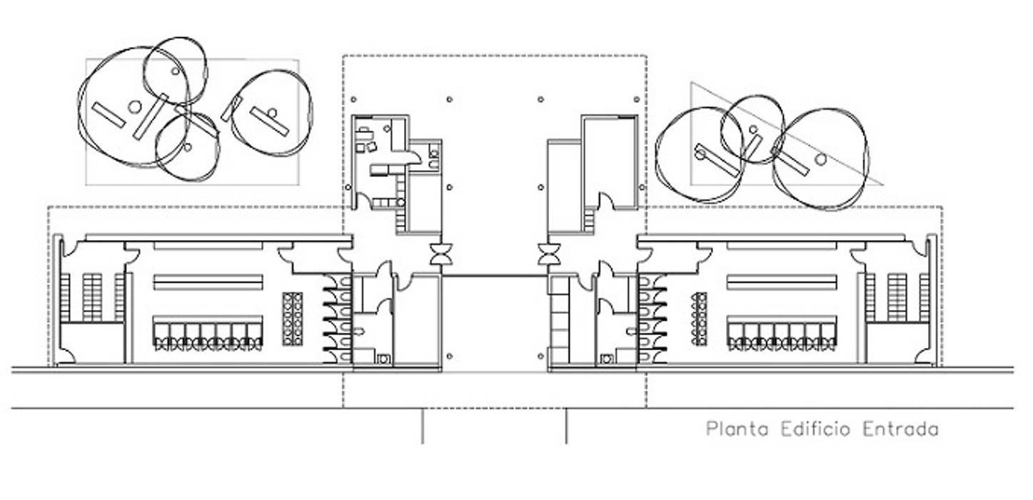 Ground floor of the changing room building FG ARQUITECTES Pool