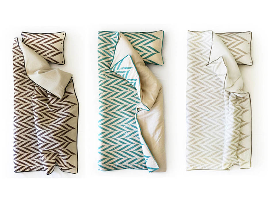 ZIGZAG printed linen bedding by Lovely Home Idea, LOVELY HOME IDEA LOVELY HOME IDEA Scandinavian style bedroom Textiles