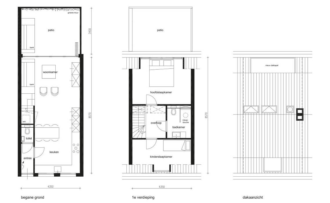 Verbouwing arbeiderswoning tot 'pied a terre', 8A Architecten 8A Architecten Minimalist house