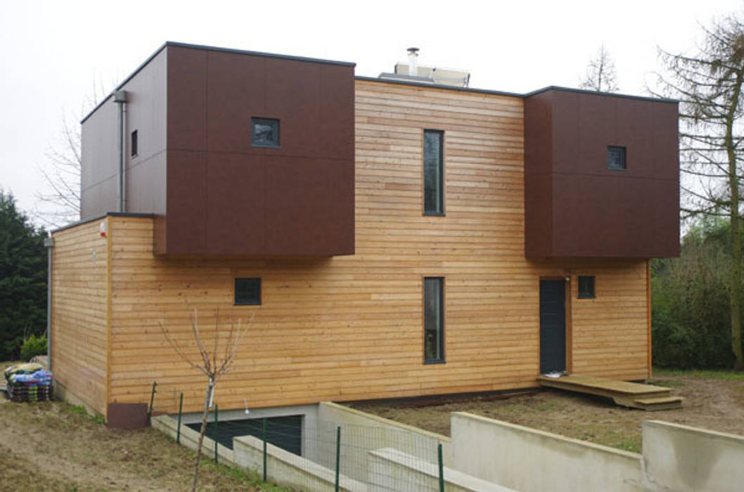 Maison bioclimatique BBC à Montmorency, FR, Atelier d'Architecture Marc Lafagne, architecte dplg Atelier d'Architecture Marc Lafagne, architecte dplg 現代房屋設計點子、靈感 & 圖片