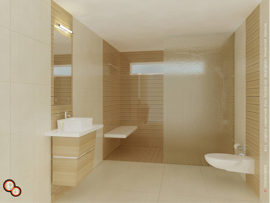 Bathroom Interiors, Preetham Interior Designer Preetham Interior Designer Bagno minimalista