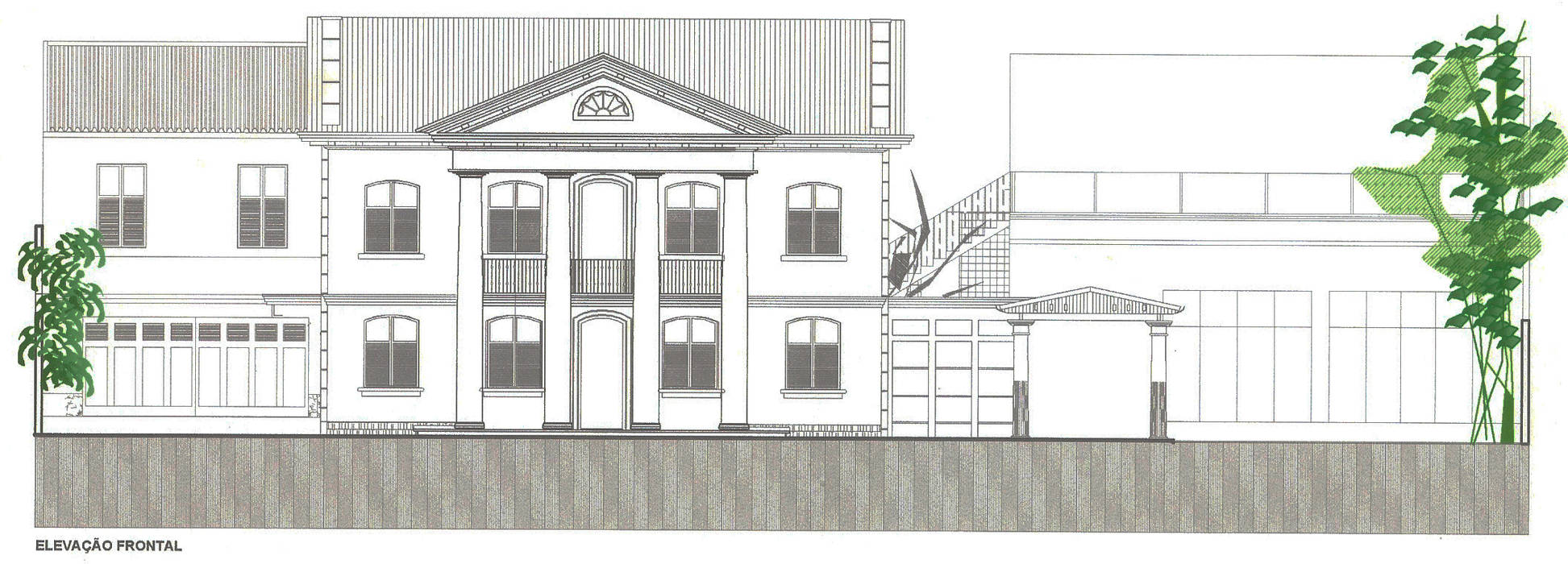 FACHADA PRINCIPAL VOLTADA PARA A RUA SAMPAIO VIDAL EM SUA SITUAÇÃO ORIGINAL ARX ARQUITETURA E URBANISMO Espaços comerciais