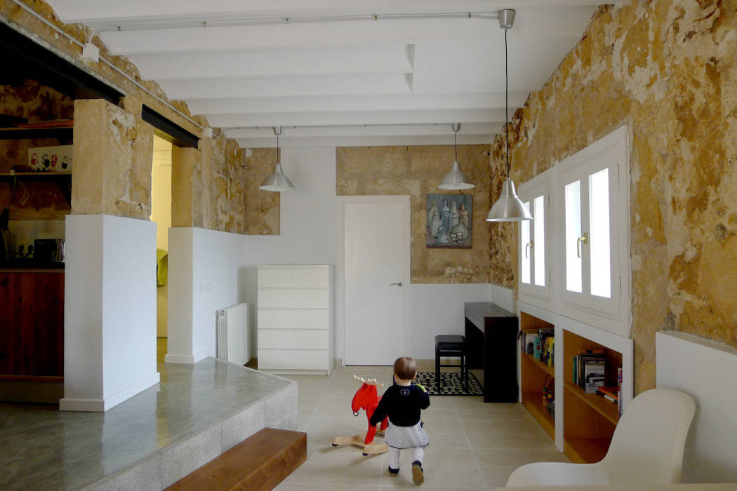 CASA CAN FOGARADA, Miel Arquitectos Miel Arquitectos Salones de estilo rural