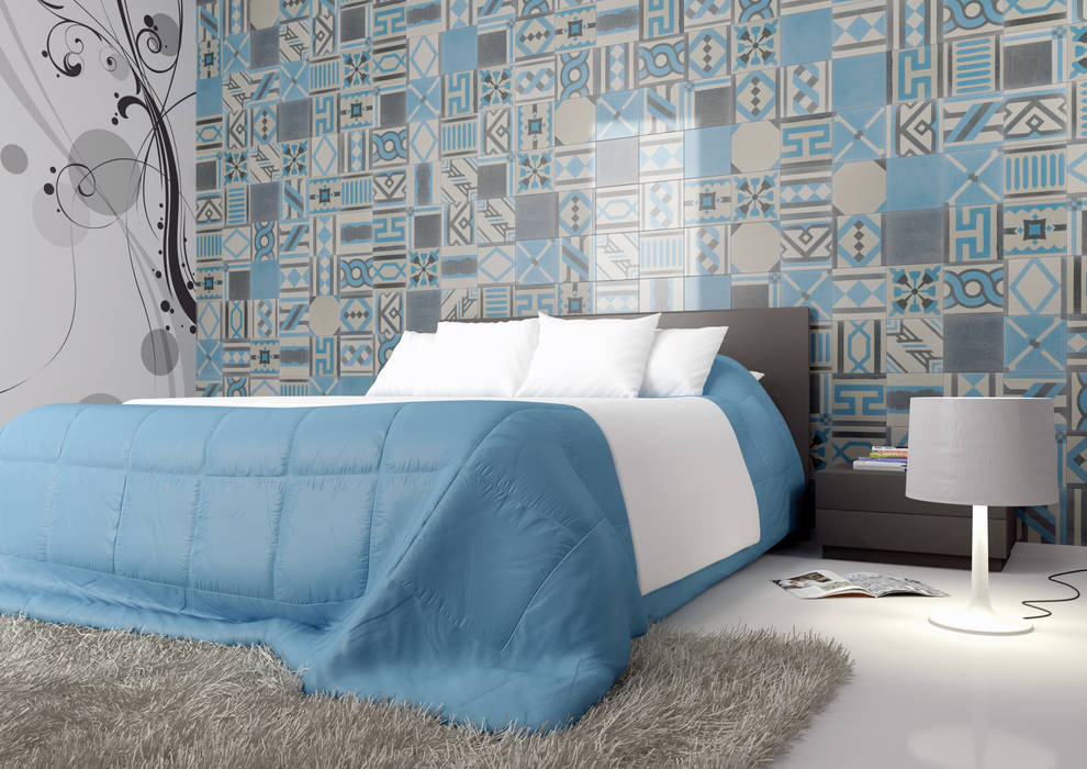 MILLENNIUM - patchwork azzurro, fogazza fogazza Modern style bedroom