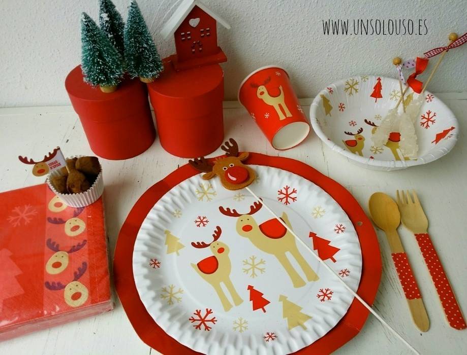 Platos de usar y tirar para la mesa de Navidad, UnSoloUso UnSoloUso House Homewares