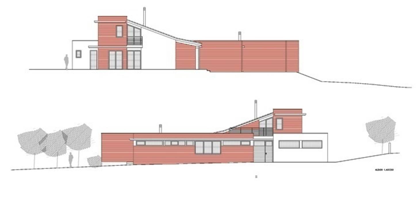 Fachadas NorEste y SurOeste FG ARQUITECTES Casas