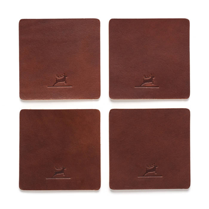 Rothirsch Leather Coasters, Rothirsch GmbH Rothirsch GmbH Ruang makan: Ide desain, inspirasi & gambar Accessories & decoration