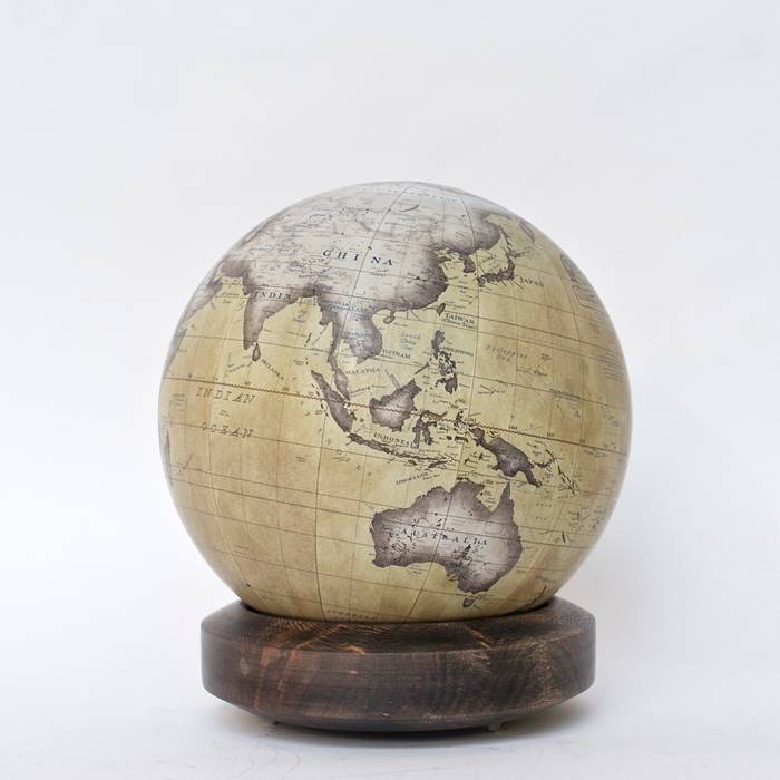 Ochre Mini Desk Globe with London Plane Albion Base Bellerby and Co Globemakers Other spaces Other artistic objects