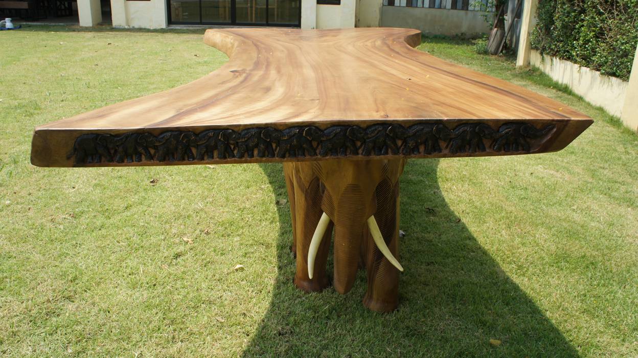 The Elephant Table, Mango Crafts Mango Crafts Rustieke eetkamers Tafels