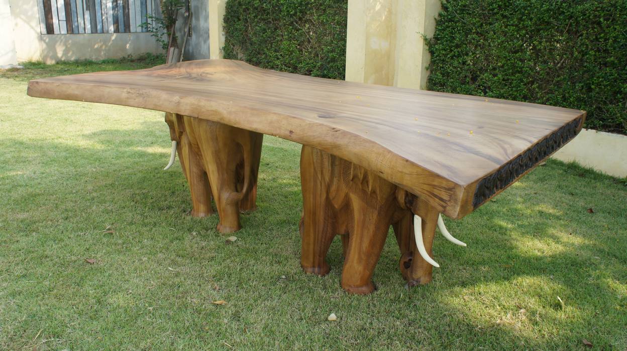 The Elephant Table, Mango Crafts Mango Crafts Phòng ăn phong cách mộc mạc Tables