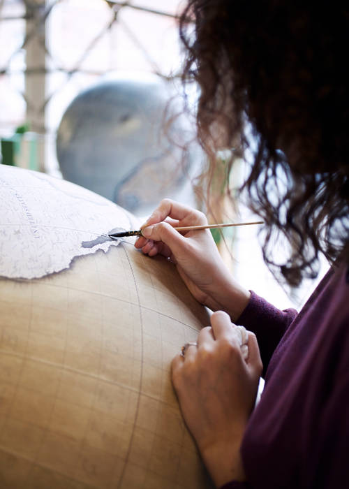 Isis painting an 80cm Globe, Bellerby & Co Globemakers: country by Bellerby and Co Globemakers, Country