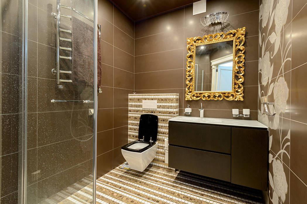 классика в квартире, Студия дизайна Студия дизайна Ванная комната в эклектичном стиле